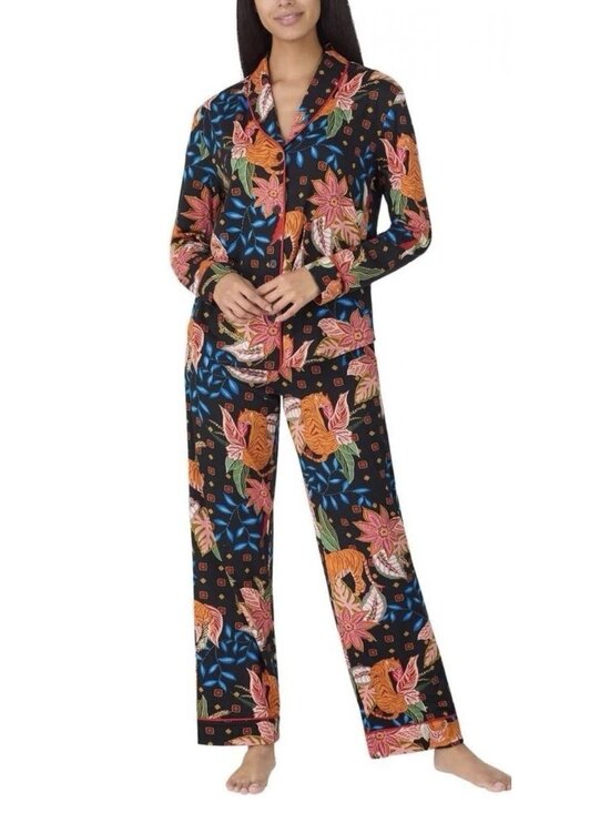 Room Service Other - Room Service Women's Tiger Black Orange Multi Floral Pajama Set PJs S Small NEW